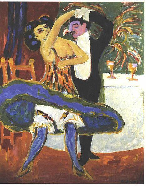 Ernst Ludwig Kirchner VarietE - English dance couple Germany oil painting art